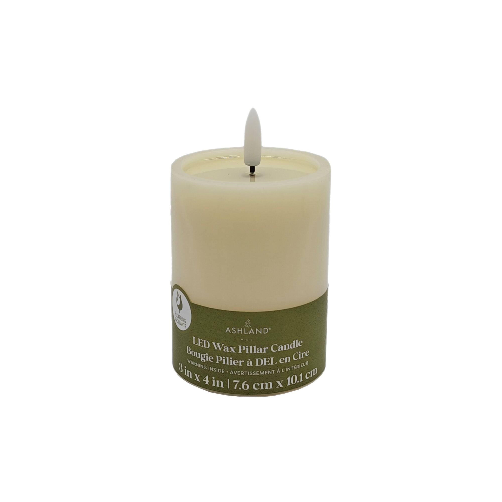 3" x 4" LED Wax Pillar Flickering Candle by Ashland